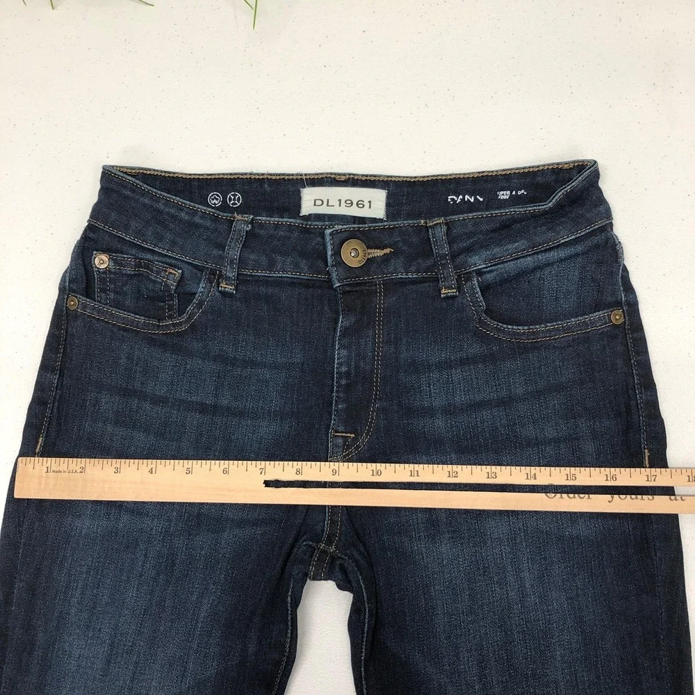 DL1961 Danny Jeans Womens 28 Dark Wash Super Model Mid Rise Skinny Stretch Denim